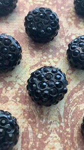 Vintage Black Glass Button: Gold Foil Detail, Metal Setting - Etsy