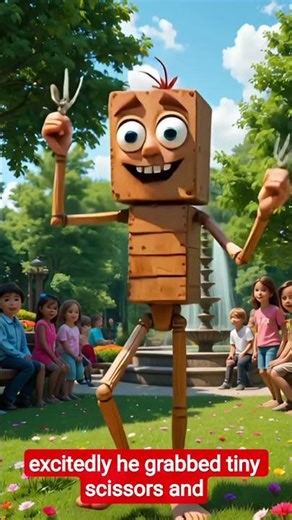 The Button Art Show – Funny Cartoon Wooden Character in Action #animation