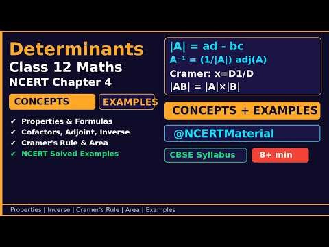 Determinants — Class 12 Maths | NCERT Ch.4 Concepts