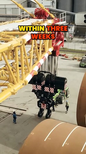 PART 2 OF 7 - Revolutionary crawler crane: Unmatched stability and state-of-the-art features The crane whose hook block alone weighs 70 tons was erected in rust dock within three weeks To protect the subsoil the crane now stands on a plateau over 1-meter high On a thick layer of sand bon-gossy timbers and load distribution plates form the base for the massive crawler carriers The entirely new transport and assembly solution for the lattice boom components is not the only reason why this modern c