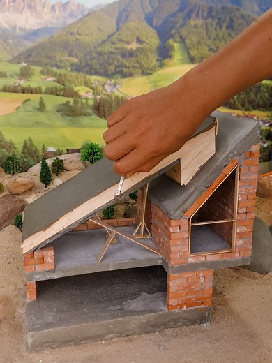 Beautiful Miniature House Built with Bricks