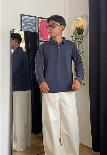 Long Sleeve Polo Shirt Outfit Ideas for Men