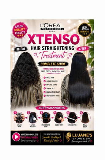 L’Oréal Professionnel XTENSO Hair Straightening Treatment | Complete Step By Step Tutorial | Before & After Transformation ✨ Watch this incredible hair transformation as we take naturally frizzy, dry and unmanageable hair and transform it into smooth, silky, shiny and perfectly straight hair using L’Oréal Professionnel XTENSO. In this complete guide, you’ll see every important step of the professional salon process, from hair analysis to final results. Whether you’re a salon professional, studen