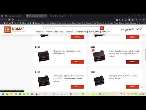 Configuration of IO modules in Domat IDE and ModCom Tool
