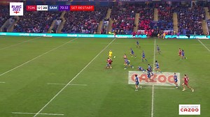 Two tough teams tussled today. Watch the best bits of Samoa's victory over Tonga 👇 Which player impressed you the most? Match report: https://www.rlwc2021.com/article/829/tonga-18-20-samoa-milford-masterclass-books-england-semi-final-rematch | Rugby League World Cup