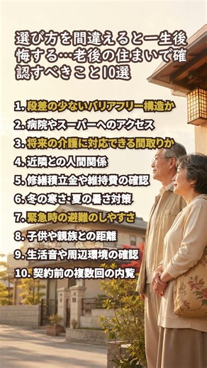 選び方を間違えると一生後悔する…老後の住まいで確認すべきこと10選