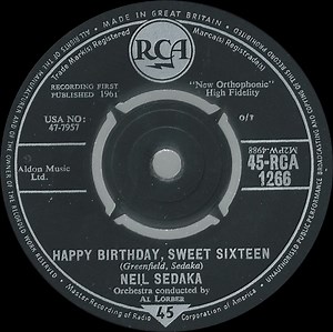 Neil Sedaka - Happy Birthday, Sweet Sixteen