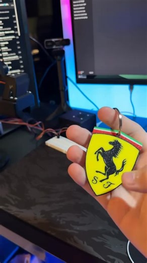 layerx on Instagram: "Ferrari logo keychain made by @bambulab_official P1S 3d printer with 2 ams unit #bambulab #3dprint #engineering #followforfollowback"