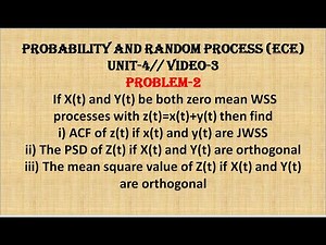 POWER SPECTRAL DENSITY PROBLEM-1 | PRP(ECE) UNIT-4 VIDEO-3