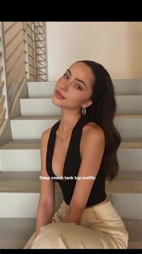 Outfit Ideas with Sexy Deep V-Neck Tank Tops