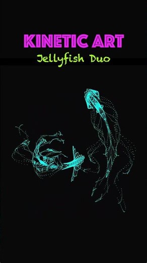 Kinetic Jellyfish #kineticart #motiongraphics #digitalanimation #bioluminescent #animationart