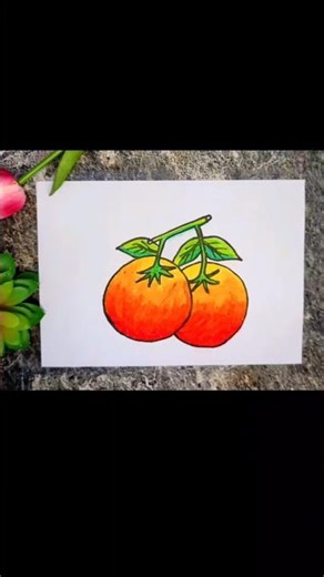 How to Draw Easy Oranges Step by Step 🍊 | Simple Fruit Drawing Tutorial #Shorts