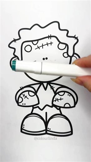 5.4K views · 67 reactions | cute monster  #halloween #relaxingvideos #coloring #satisfying #coloringbook #colouring | Colourane | Facebook