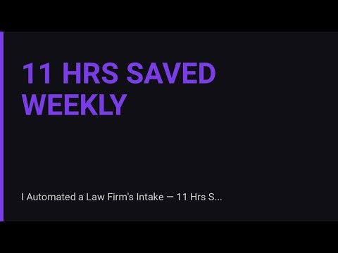 I Automated a Law Firm's Intake — 11 Hrs Saved