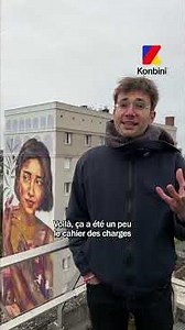 María Peñá Coto peint à 30 mètres de haut dans la cité des Irlandais à Arcueil.