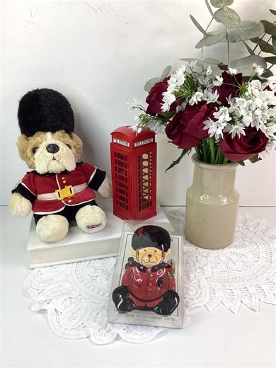 Keel Toy British Guardsman Bulldog Plush & Bear Tea Bag Tidy - Etsy