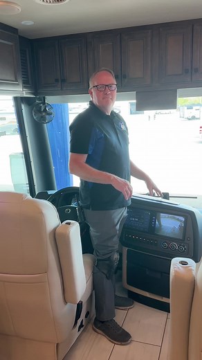 FREE First Timer RV Buyers Cheat Sheet link in bio. Tiffin Velcro dash panel. Easy access to wires. #rvrvlife #rvnewbies #rv