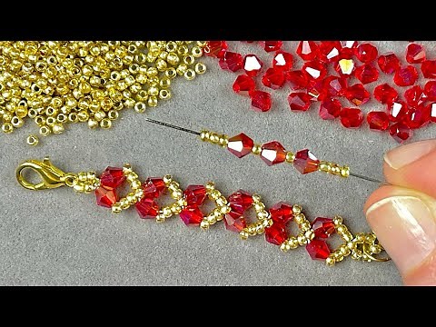 WOW, HEART Bracelet Making with Beads and Crystals! So EASY! Crystal Beads Jewelry Making