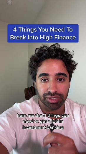 The 4 things you need to get a job in investment banking or high finance. Each is a mile deep and takes tons if work… #financemajortips #investmentbanking #privateequity #hedgefunds #financeinterviews