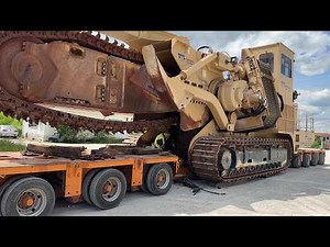 Tesmec 1675 Trencher on the Move – 135-Ton Mega Machine Transported by Fasoulas Transport Team - 4k