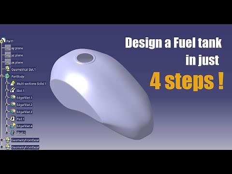 Bike Fuel tank Design tutorial in CATIA V5