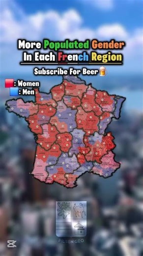 More populated gender in each region #flag #map #helpmemakethismakesense #europe