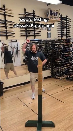 sword testing: cutting with the okissaki Katate-uchi #samurai #sword