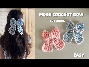 How to Crochet a Beautiful Mesh Hair Bow | Easy Beginner Tutorial