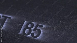 Laser Marking Machine Engraving. Manufacture of plastic water pipes of the factory. Process of making plastic tubes on the machine tool with the use of water and air pressure. Slow motion 180 fps.