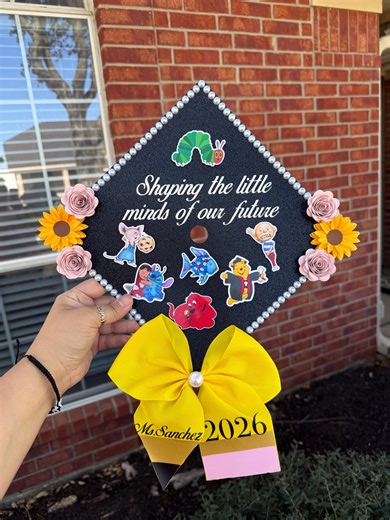 Teacher Grad Cap 2026 Pencil Grad Bow Shaping the Minds of Out Future Cap Sunflower and Roses Grad Cap Grad Gift Pencil Teacher Grad - Etsy