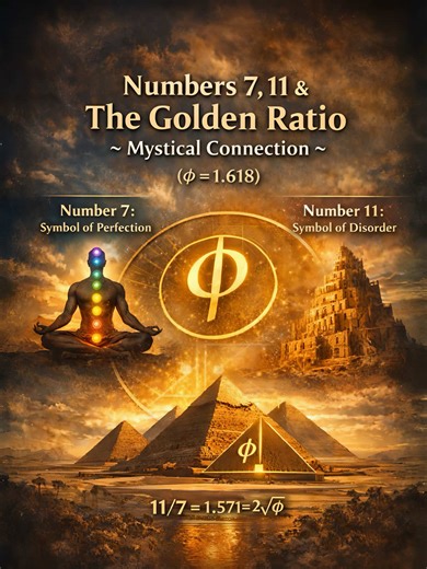 Unlock the mystical ties of numbers 7 and 11 to the golden ratio in Pyramids of Giza—numerology, religion, ancient cultures secrets revealed! 🔢🏺✨🔮📐 #Numerology #GoldenRatio #Pyramids #AncientMysteries #SacredNumbers
