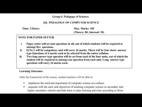 Important questions for Pedagogy of computer science for B ed 1st year/ Pedagogy/All compulsory