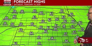 Mild temperatures continue on with a little rain for some on Valentine’s Day