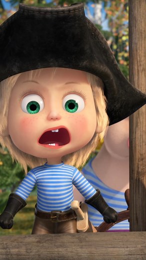 Pirate chase 🏃🏴‍☠️ #TreasureIsland #MashaAndTheBear #cartoonforkids #kids | Masha and the Bear