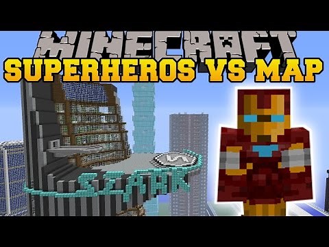 SUPERHEROES UNLIMITED MOD VS AVENGERS TOWER - Minecraft Mods Vs Maps (REPULSER & TNT!)