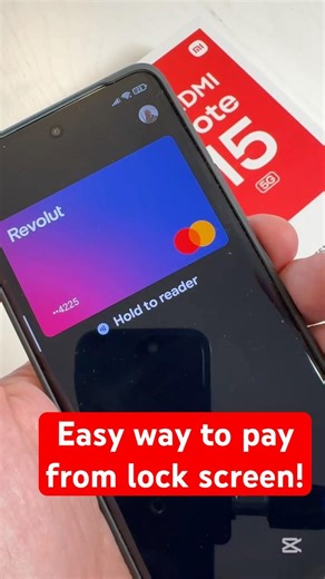 Easy way to pay with REDMI Note 15 from lock screen #redmi #redminote15 #googlepay #shorts