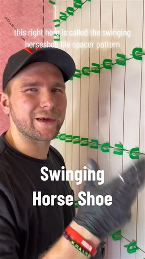 This Swinging Horse Shoe is the best tile spacer layout for this type of tile install. #construction #tutorial #DIY #work #entrepreneur #realestate #tools | WINNI