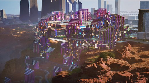 Populous unveils three-sided stadium overlooking cliffside in Saudi Arabia