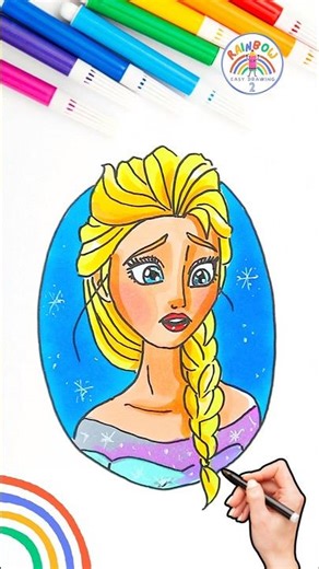 Elsa FROZEN Drawing | Draw Scared Elsa FROZEN Drawing Wow 🌈👸🏼 #disney #FROZEN #elsa #shorts