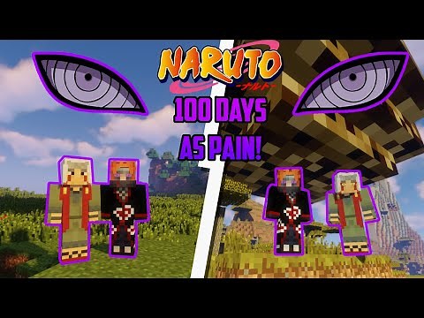 I Survived 100 Days as PAIN Using RINNEGAN! Training Under Jiraiya! Naruto Anime Mod Minecraft