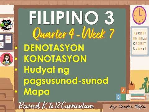 FILIPINO 3-QUARTER 4-WEEK 7- DENOTASYON I KONOTASYON I Hudyat ng pagsusunod-sunod I Mapa