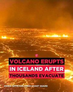 A volcano erupted dramatically yesterday in Iceland after thousands were evacuated just days before. Molten rock has been spewing from a crack in the surface which was around 3.5km and has been growing since, the Icelandic Meteorological Office explained. This comes after weeks of intense earthquake activity. The evacuation moved 4,000 people out of the fishing town of Grindavik in the country's southwest, as fears of an eruption from the Reykjanes peninsula grew. While there have been many erup