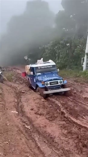 Would you dare to drive through here in this blue Toyota?