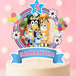 Editable Bluey Birthday Cake Topper: Personalized Printable Cake Decoration - Etsy Canada