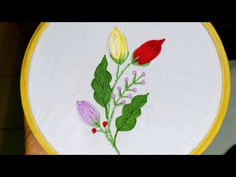 Easy Floral Hand Embroidery for Beginners | Step-by-Step Flower Bud Design