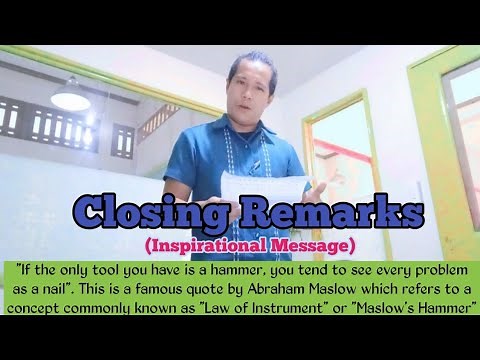 CLOSING REMARKS (Inspirational Message)