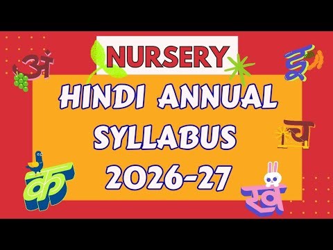 Nursery Hindi Annual Syllabus 2026-27 | CBSE Nursery Hindi Syllabus with Worksheets | NEP Based
