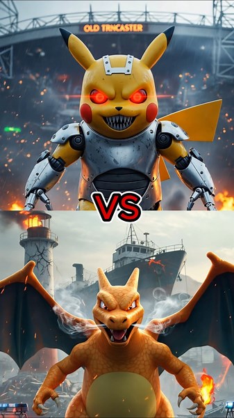 robot Pikachu vs Charizard, Pikachu and mewtwo #pikachu #shorts