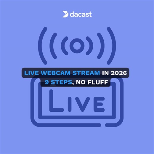 Dacast on Instagram: "Live webcam streams are underrated for B2B in 2026: they feel authentic, create “in the room” trust fast, and work for everything from product demos to training and 24/7 feeds. - The biggest wins usually come from three things: - Reliability (stable connection + proper testing) - Security (control who can watch and where it can be embedded) - Low-latency choices (real-time interaction vs. encoder compatibility) If you’re building a professional setup, this guide walks throu