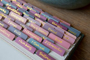 Laminated Bible Tabs | Books of the Bible Tabs | Bible Tabs With Adhesive | Ombre Bible Tabs | Christian Gifts for Women | Bible Journaling - Etsy